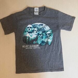 Grey & Blue Mount Rushmore National Memorial Cotton Youth T-Shirt S